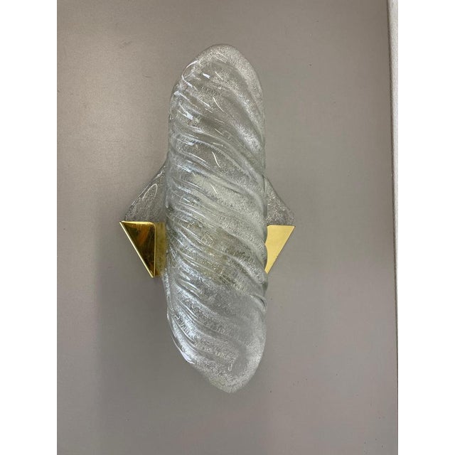 Large Murano Ice Glass Wall Light from Hillebrand Leuchten, 1970 For Sale - Image 3 of 18