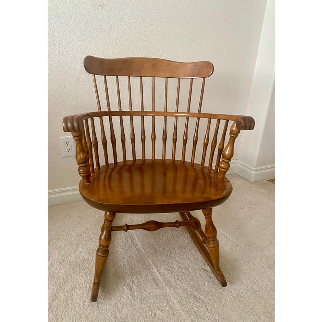 Mid 20th Century Nichols & Stone Windsor Comb Back Rocking Chair For Sale - Image 14 of 14