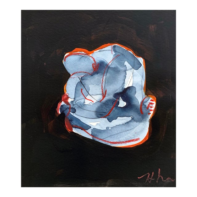Folded Figure Mali I, Head, Heart, Hand. Acrylic, Charcoal, Craypas, on Paper. 9 X 10 Inches For Sale