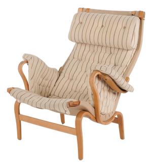 Model 69 Pernilla Chair in Striped Fabric by Bruno Mathsson for Dux, 1960s