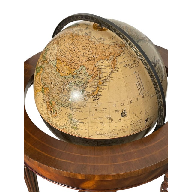 Vintage Maitlan-Smith Replogle 'World Classic Series' 16" Globe on Stand With Brass Caster Wheels For Sale - Image 10 of 14