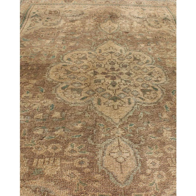 Camel 1950s Semi Vintage Tabriz Rug - 3′2″ × 4′10″ For Sale - Image 8 of 12