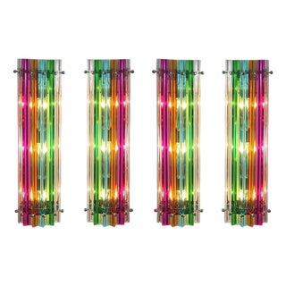 Italian Murano Glass Wall Sconces in the style of Venini, 1990s, Set of 4 For Sale