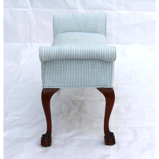 Mid 20th Century Chippendale Style Mahogany Ball and Claw Foot Window/Foot of Bed Seat For Sale - Image 4 of 13