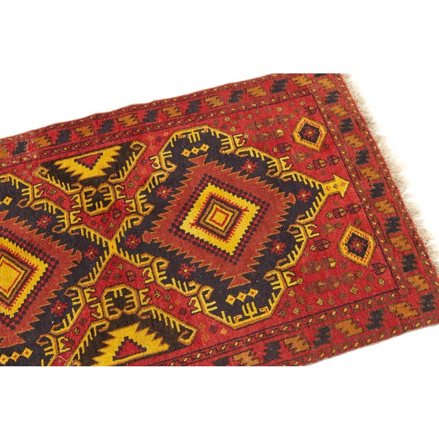 Mid 20th Century Mid Century Oriental Red and Gold Rug For Sale - Image 5 of 7