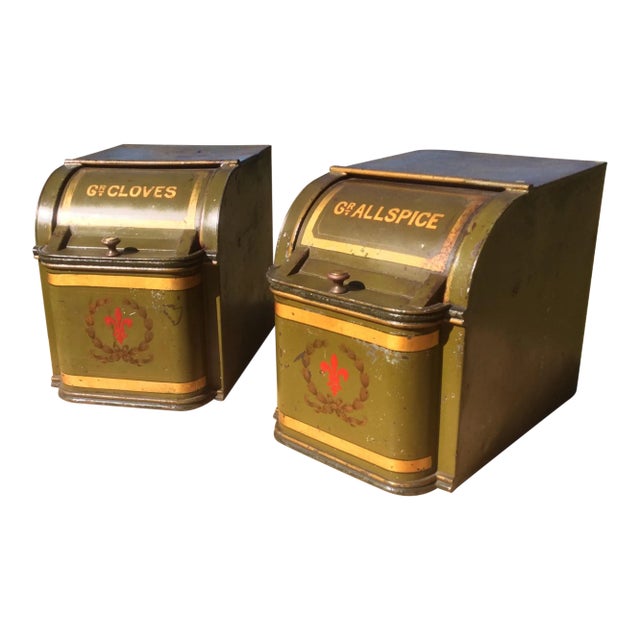 Antique Tole Spice Displays - A Pair For Sale