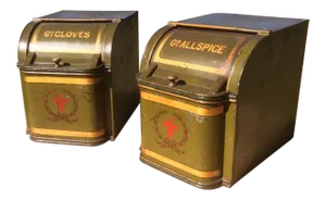 Antique Tole Spice Displays - A Pair
