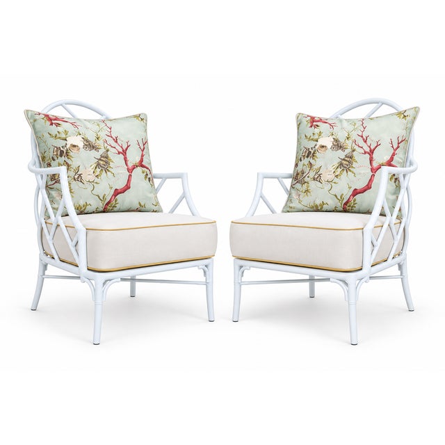 Early 21st Century Bamboo-Style Lounge Chairs by Century Furniture, Set of 2 For Sale - Image 5 of 5