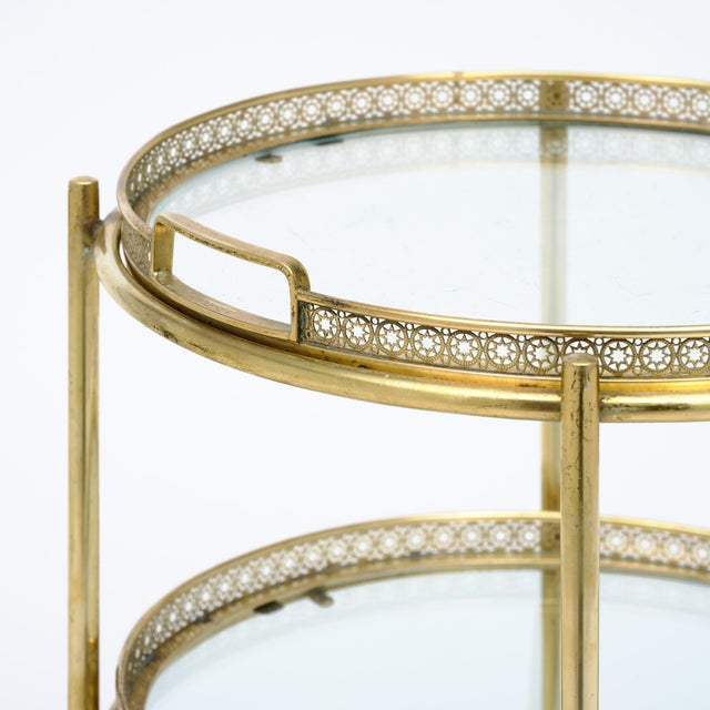 Metal Art Deco Period, French Brass Bar Cart, Circa 1940 For Sale - Image 7 of 9