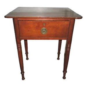 Antique Early 19th Century Hepplewhite Cherry Dovetail Drawer Side Table