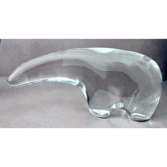 Vintage 1960’s French Baccarat Crystal Polar Bear Retired Paperweight Figurine, in the Style of François Pompon For Sale - Image 10 of 12