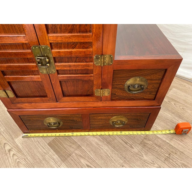 1970s Japanese Kaidan Tansu Step Chest Cabinet Four Pass Through Drawers Hand Crafted For Sale - Image 12 of 16