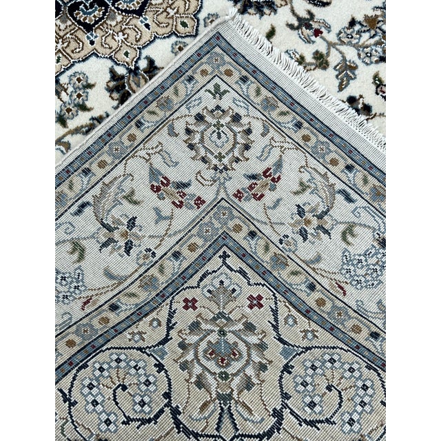 1980s Vintage Persian Nain Wool Rug 5’1” X 8’11” For Sale - Image 5 of 6