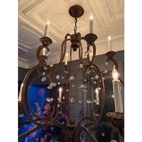 Transitional Visual Comfort & Co. “Lombardy” 12-Light Crystal Chandelier by Niermann Weeks – Signature Collection For Sale - Image 3 of 3