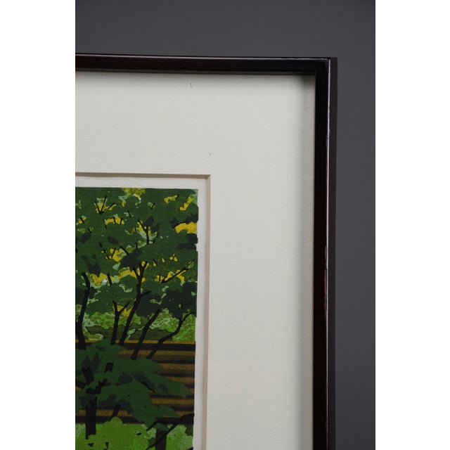 Masao Ido, Green Shade (緑蔭), 1991, Woodblock Print For Sale - Image 11 of 14