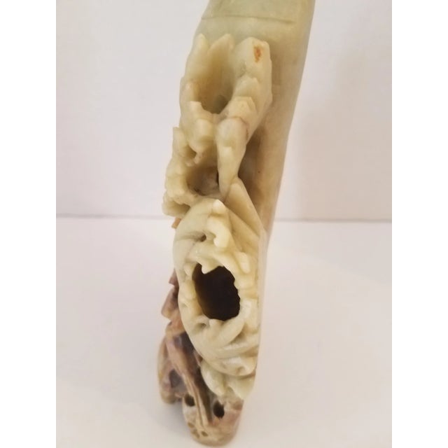 Jade Vintage 1950s Hetian Soap Stone Chinese Hongshan Culture Hand Carved Incense Burner For Sale - Image 8 of 11