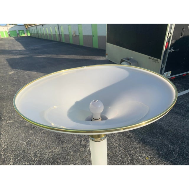 Karl Springer Frosted Lucite Torchiere Floor Lamp For Sale - Image 4 of 7