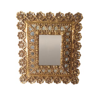 Early 20th Century Elaborate Gilt Peruvian Mirror For Sale