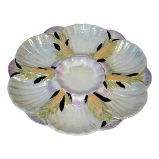 Limoges Naturalistic Luster Oyster Plate with Deep Center Well, France For Sale