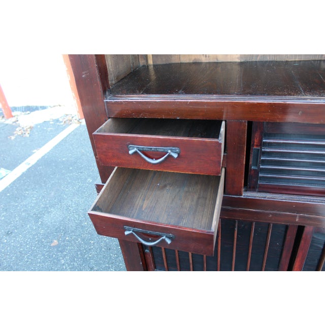 Antique 19th Century Large Two Section Antique Japanese Tansu Storage Cabinet For Sale - Image 12 of 12