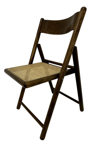 Vintage Folding Chair in Webbing and Wood from Habitat, 1980s