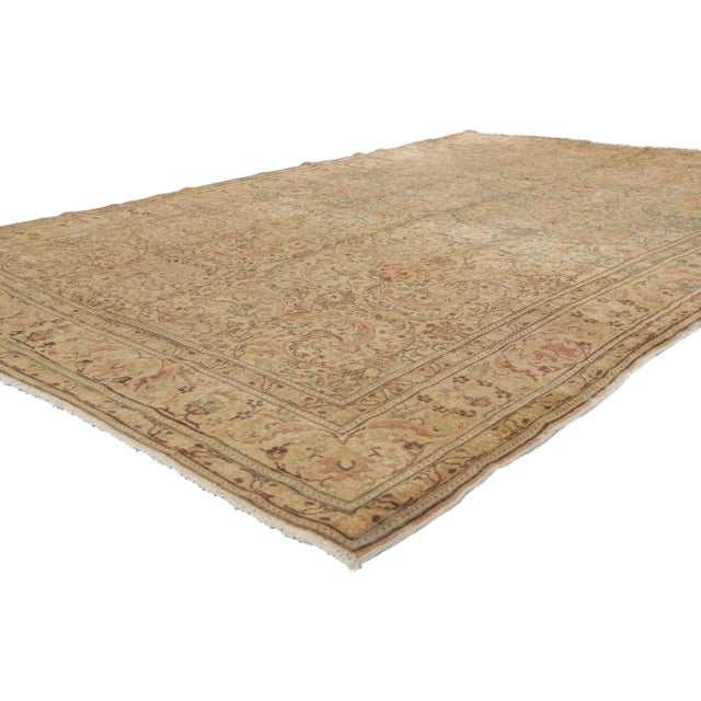 73149 Vintage Turkish Sivas Rug, 06'04 X 09'03. This hand-knotted wool vintage Turkish Sivas rug features an all-over...