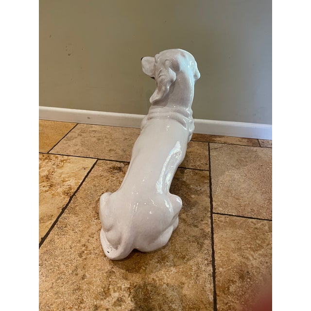 Ceramic 1960s Life Sized Italian Glazed Terra Cotta Dachshund For Sale - Image 7 of 12
