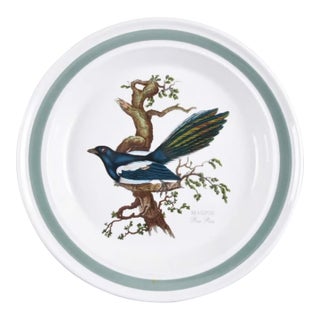 Vintage Portmeirion Birds of Britain Magpie Dinner Plate – Green Band For Sale