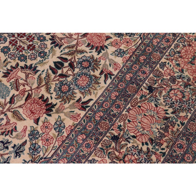 1990s Shabby Chic Medallion 1990's Pak-Persian Ivory/Pink Wool Rug - 9'0'' X 12'5'' For Sale - Image 5 of 9