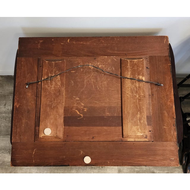 19th Century Dramatic Seascape Painting in Antique Arts & Crafts Pyrography Frame For Sale - Image 18 of 18