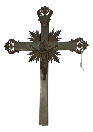Altar Crucifix in Wood and Metal