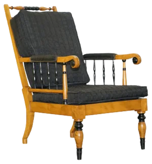 Antique Swedish Biedermeier Library Armchair in Ebonised Satin Birch