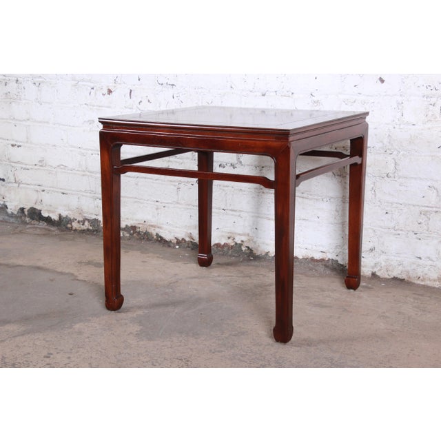 Henredon Hollywood Regency Chinoiserie Burl Wood and Mahogany Side