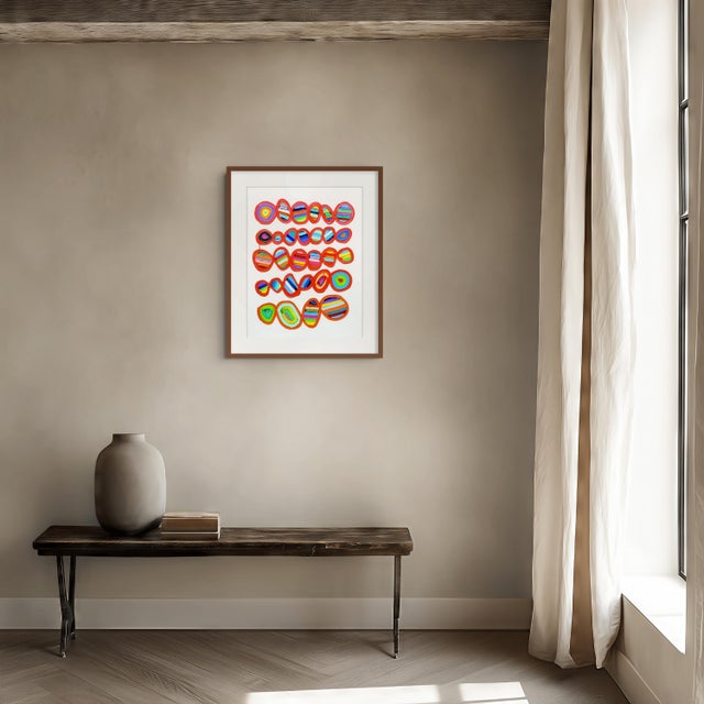 Abstract Contemporary Abstract Acrylic on Montval Paper "Birdsong 1" by Martina Nehrling For Sale - Image 3 of 5