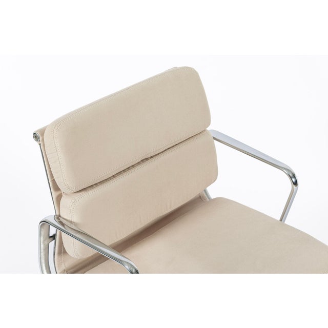 Eames for Herman Miller Tan Cream Office Chair in Schumacher Vegan Suede For Sale - Image 10 of 13