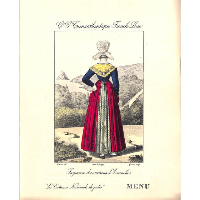 White s.s. "Normandie" Set of 10 C1935 Transatlantique Menus For Sale - Image 8 of 12