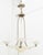 Art Deco Chrome and Glass Three-Light Chandelier, with molded frosted glass shades. 36" H x 30" W x 27" D. Provenance:...