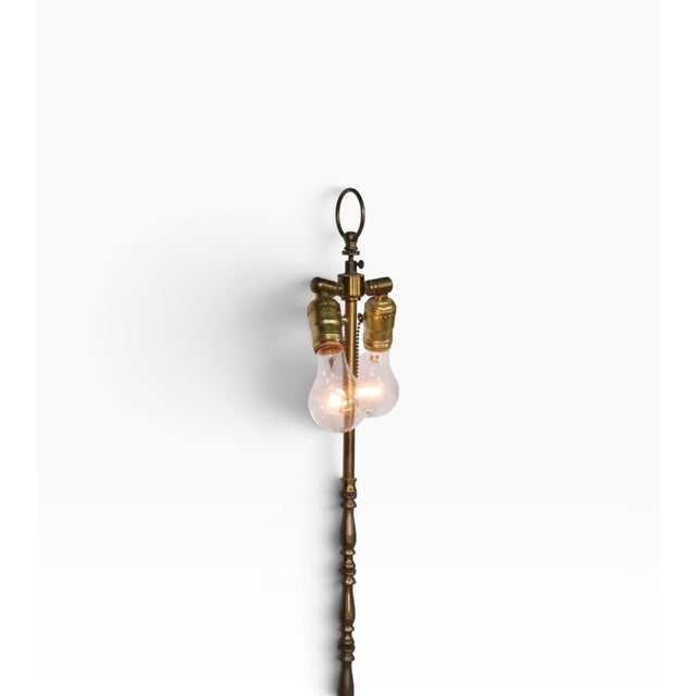 Brown Mid 20th Century Regency Three Tier Floor Lamp Shelf For Sale - Image 8 of 13