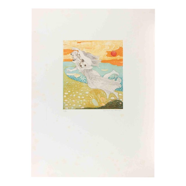 Normanno Soscia, Couple in the Air, Etching, 1990s For Sale