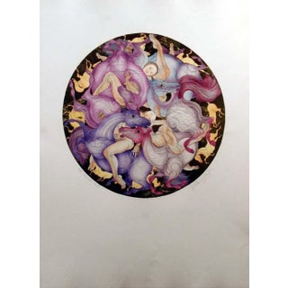 1990s "Carousel" Abstract Horses Serigraph on Paper by Guillaume Azoulay For Sale