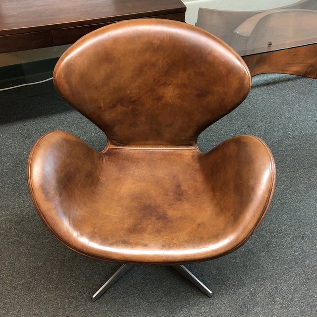 Restoration Hardware Devon Leather Lounge Chair Chairish