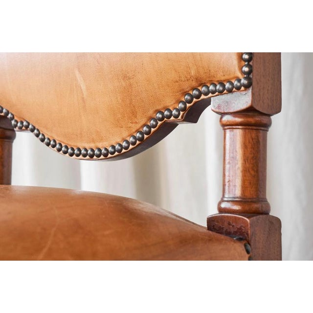 Set of Amsterdam Side Chairs in Patinated Cognac Leather from T Woonhuys, 1930s For Sale - Image 18 of 18