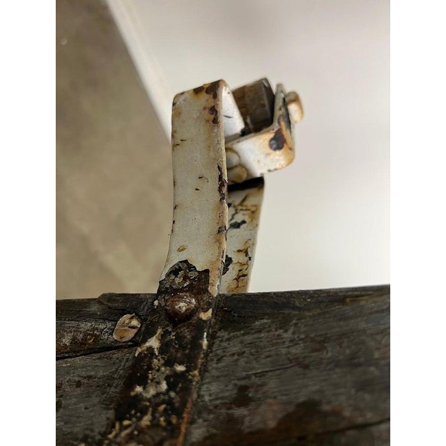 Antique Rustic Library Ladder, Iron & Wood With Distressed Patina For Sale - Image 12 of 18