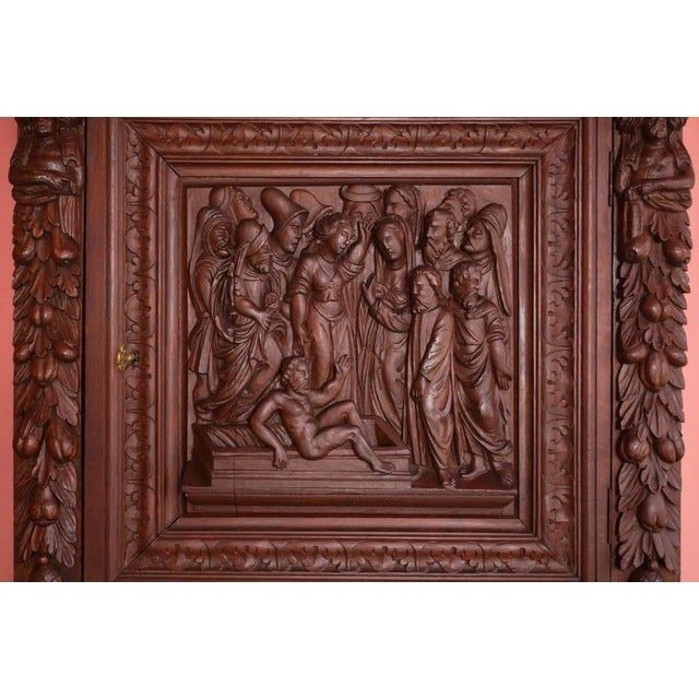 19th Century Renaissance Carved Credenza For Sale - Image 3 of 12