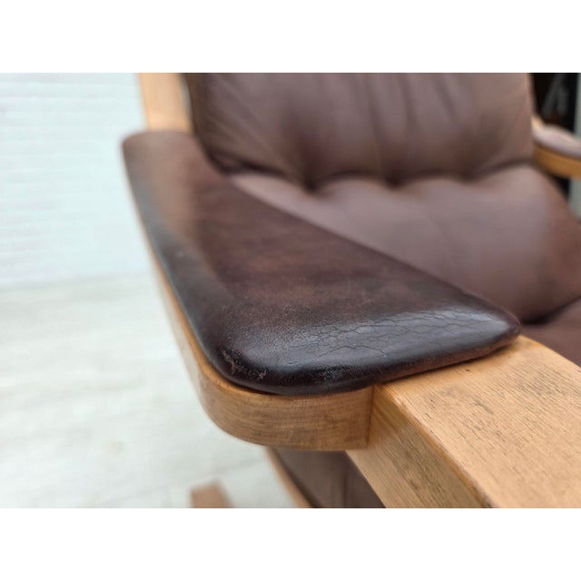 Swedish Leather and Bentwood Lounge Chair by Åke Fribytter, 1970s For Sale - Image 11 of 18