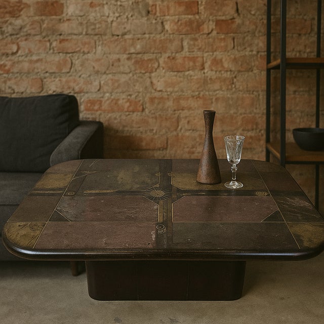 Vintage Handmade Slate and Gears Coffee Table by Marcus Kingma, 1990 For Sale - Image 11 of 18