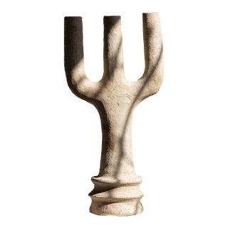 Unglazed Terracotta Trident Sculpture | One of a Kind For Sale