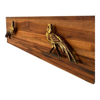 c.1880 Chinoiserie Giltwood Phoenix Diptych Floating Wall Sculpture For Sale