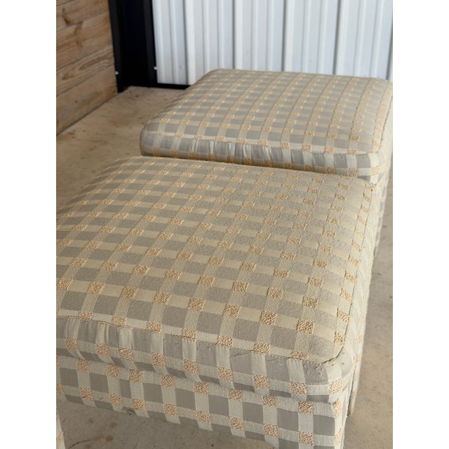 Pair of Vintage Billy Baldwin Attributed Upholstered Parsons Ottomans For Sale In Naples, FL - Image 6 of 12