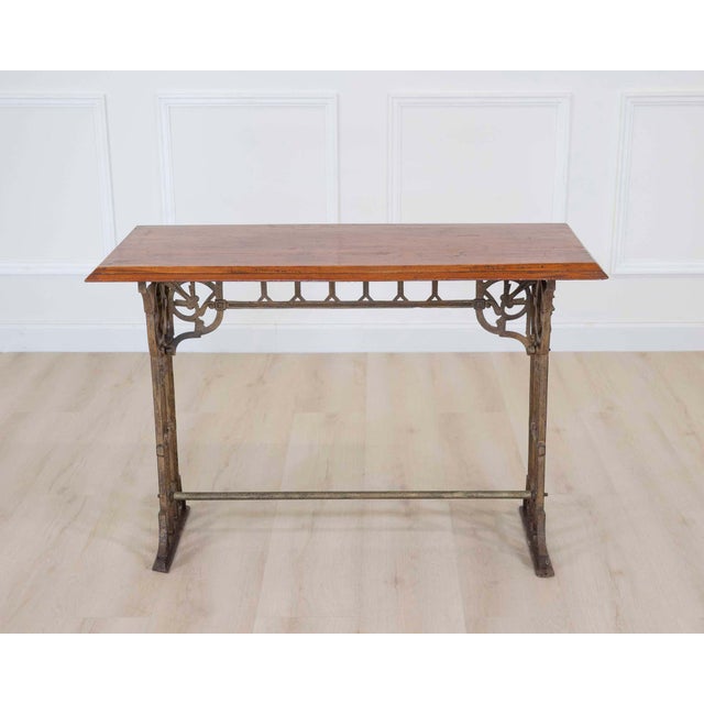 Brown Mid 20th Century W. G. Grace Cast Iron Pub Table For Sale - Image 8 of 10